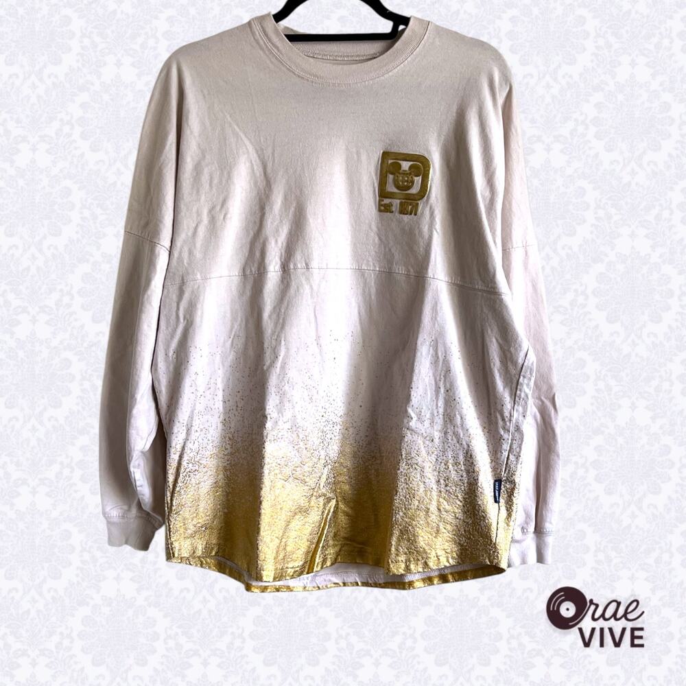 Walt Disney World Spirit Jersey Medium Champagne Gold Ombre 100% Cotton [Eco 🌿]